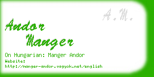 andor manger business card